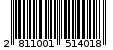 Γραμμωτός κωδικός 2811001514018