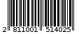 Γραμμωτός κωδικός 2811001514025