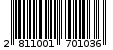 Γραμμωτός κωδικός 2811001701036