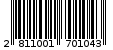 Γραμμωτός κωδικός 2811001701043