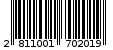 Γραμμωτός κωδικός 2811001702019