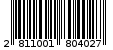 Γραμμωτός κωδικός 2811001804027