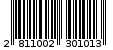 Γραμμωτός κωδικός 2811002301013