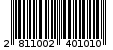 Γραμμωτός κωδικός 2811002401010