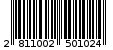 Γραμμωτός κωδικός 2811002501024
