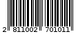 Γραμμωτός κωδικός 2811002701011