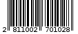 Γραμμωτός κωδικός 2811002701028