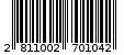Γραμμωτός κωδικός 2811002701042