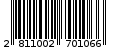 Γραμμωτός κωδικός 2811002701066