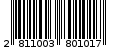 Γραμμωτός κωδικός 2811003801017