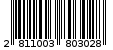 Γραμμωτός κωδικός 2811003803028