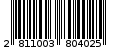 Γραμμωτός κωδικός 2811003804025
