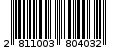 Γραμμωτός κωδικός 2811003804032