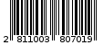 Γραμμωτός κωδικός 2811003807019