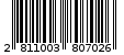 Γραμμωτός κωδικός 2811003807026