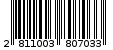 Γραμμωτός κωδικός 2811003807033