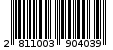 Γραμμωτός κωδικός 2811003904039