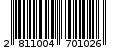 Γραμμωτός κωδικός 2811004701026