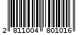 Γραμμωτός κωδικός 2811004801016