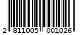 Γραμμωτός κωδικός 2811005001026