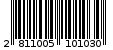 Γραμμωτός κωδικός 2811005101030