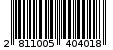 Γραμμωτός κωδικός 2811005404018