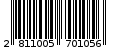 Γραμμωτός κωδικός 2811005701056