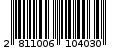 Γραμμωτός κωδικός 2811006104030