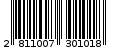 Γραμμωτός κωδικός 2811007301018