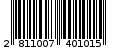 Γραμμωτός κωδικός 2811007401015