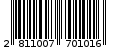Γραμμωτός κωδικός 2811007701016