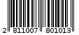 Γραμμωτός κωδικός 2811007801013