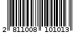 Γραμμωτός κωδικός 2811008101013