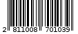 Γραμμωτός κωδικός 2811008701039