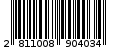 Γραμμωτός κωδικός 2811008904034