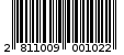 Γραμμωτός κωδικός 2811009001022