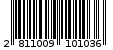 Γραμμωτός κωδικός 2811009101036
