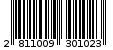 Γραμμωτός κωδικός 2811009301023