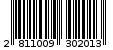 Γραμμωτός κωδικός 2811009302013