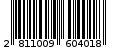 Γραμμωτός κωδικός 2811009604018