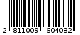Γραμμωτός κωδικός 2811009604032