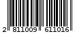 Γραμμωτός κωδικός 2811009611016