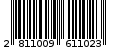 Γραμμωτός κωδικός 2811009611023