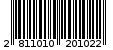 Γραμμωτός κωδικός 2811010201022