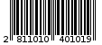 Γραμμωτός κωδικός 2811010401019