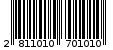 Γραμμωτός κωδικός 2811010701010