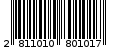 Γραμμωτός κωδικός 2811010801017