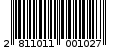 Γραμμωτός κωδικός 2811011001027