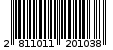 Γραμμωτός κωδικός 2811011201038