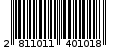 Γραμμωτός κωδικός 2811011401018